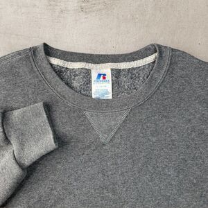 Vtg Russell Athletic Crewneck Mens Large Gray Blank Essentials Fleece Y2K